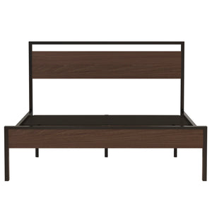 Ceres - Metal Bed With Wood Headboard & Footboard
