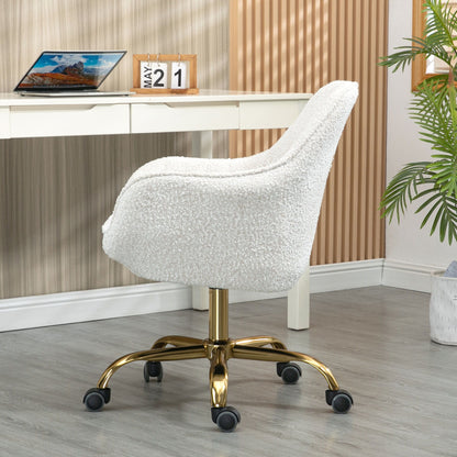 Swivel Chair With High Back, Adjustable Working Chair With Golden Base