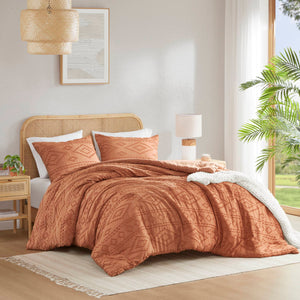 Gigi - King/California King Comforter Mini Set - Terracotta