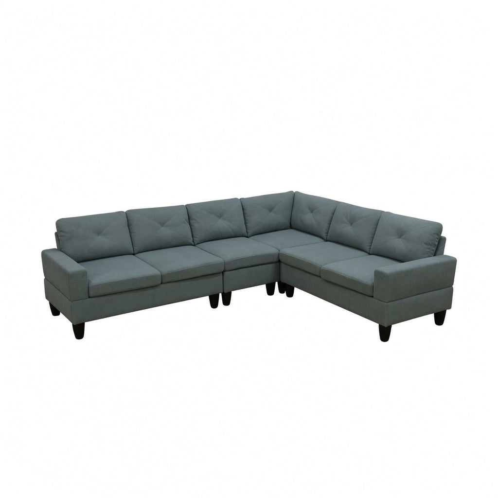Modular L - Shaped Sectional Sofa 6 Seater 4 Piece Couch With Chaise