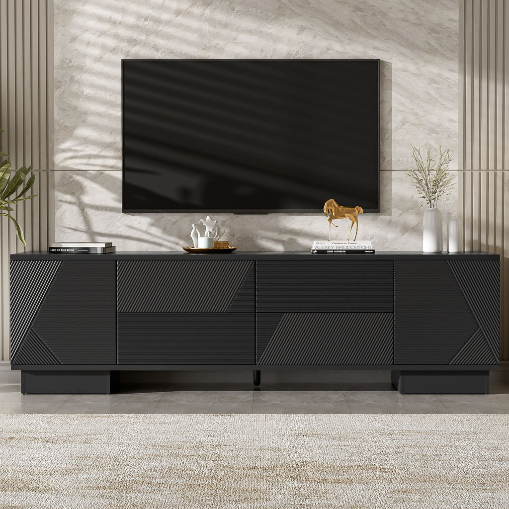 Modern TV Stand With Storage Cabinets, 4 Drawers