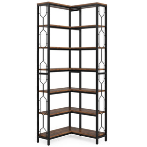 7 Tier Corner Bookshelf, Etagere Display Shelf
