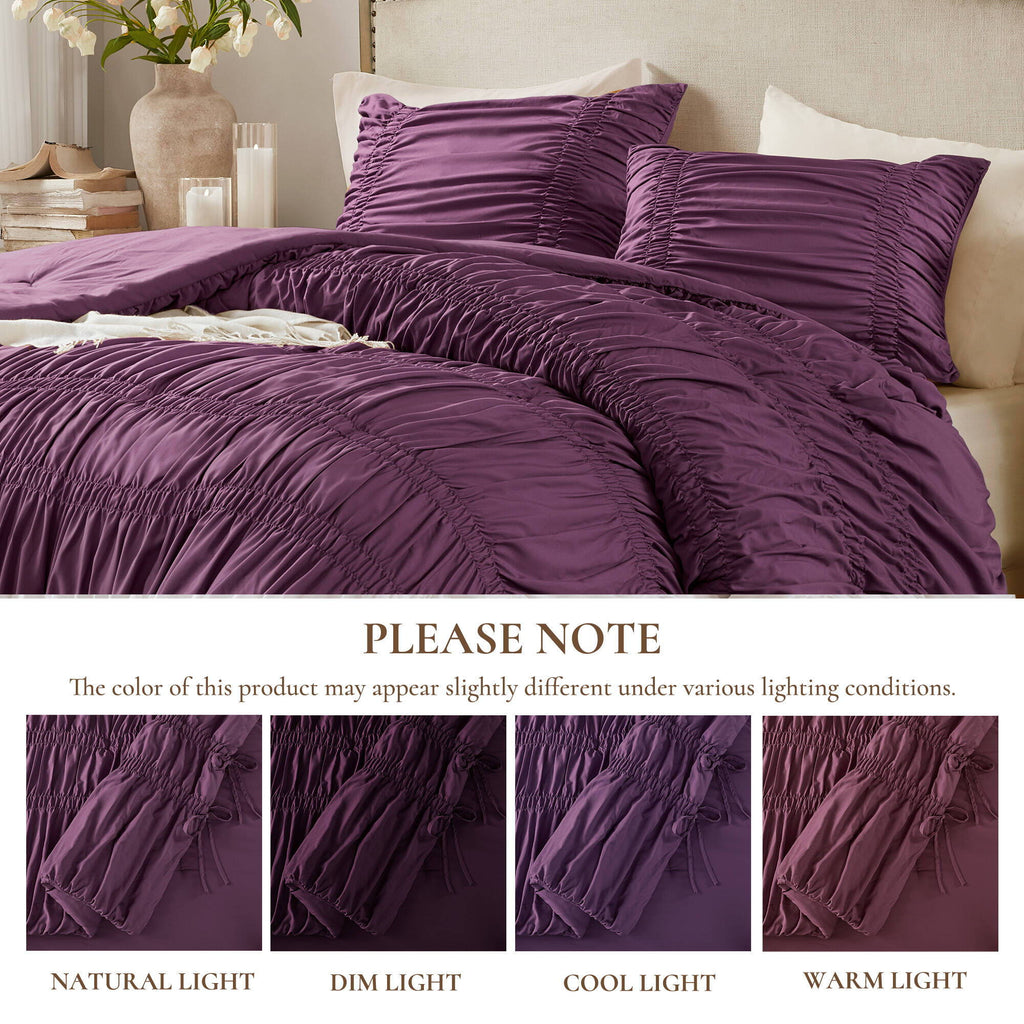 Mia - 2 Piece Twin/Twin Long Comforter Set - Purple