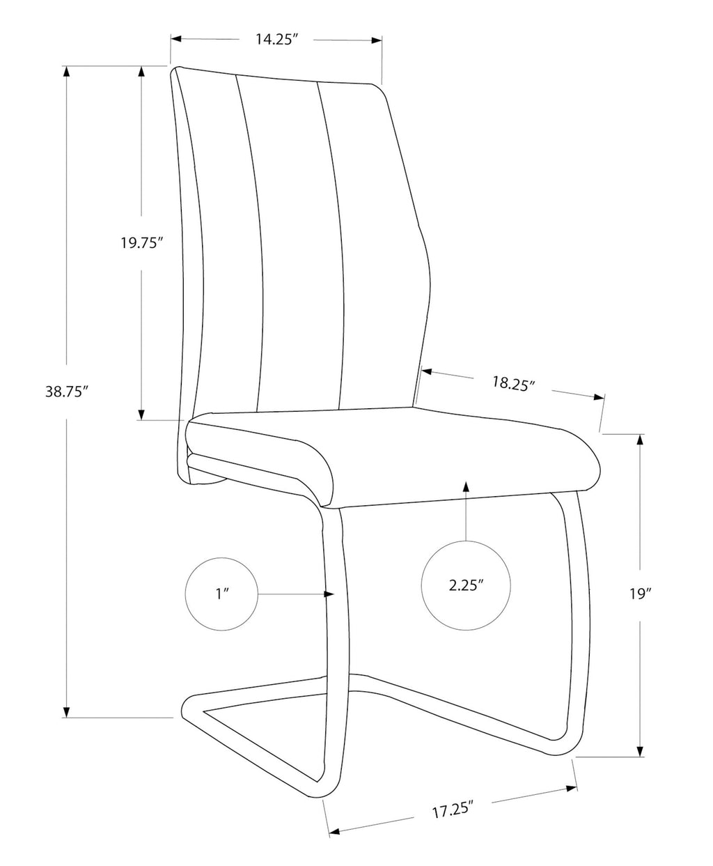 Dining Chair, Side, Upholstered For Dining Room, Contemporary & Modern (Set of 2)