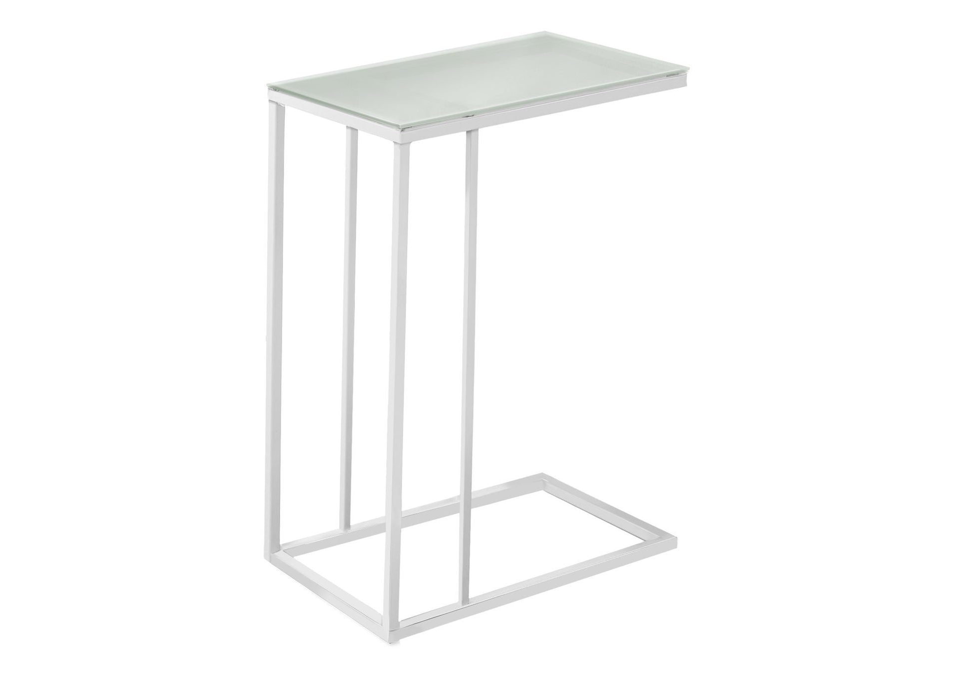 Accent Table, C - Shaped, Tempered Glass, Stylish Design Contemporary & Modern