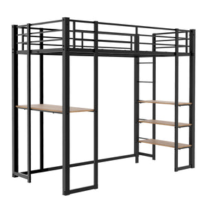 Bunk Bed With L-Shaped Desk And Dual Side Stairs