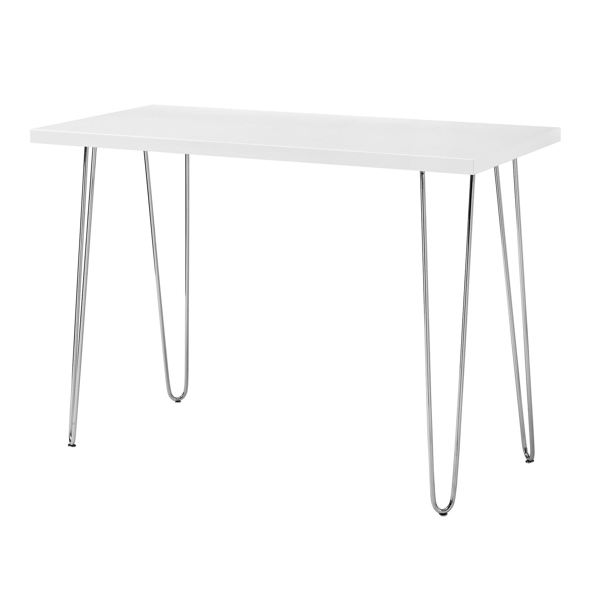 Mid-Century Modern Hairpin Leg Computer Desk - White