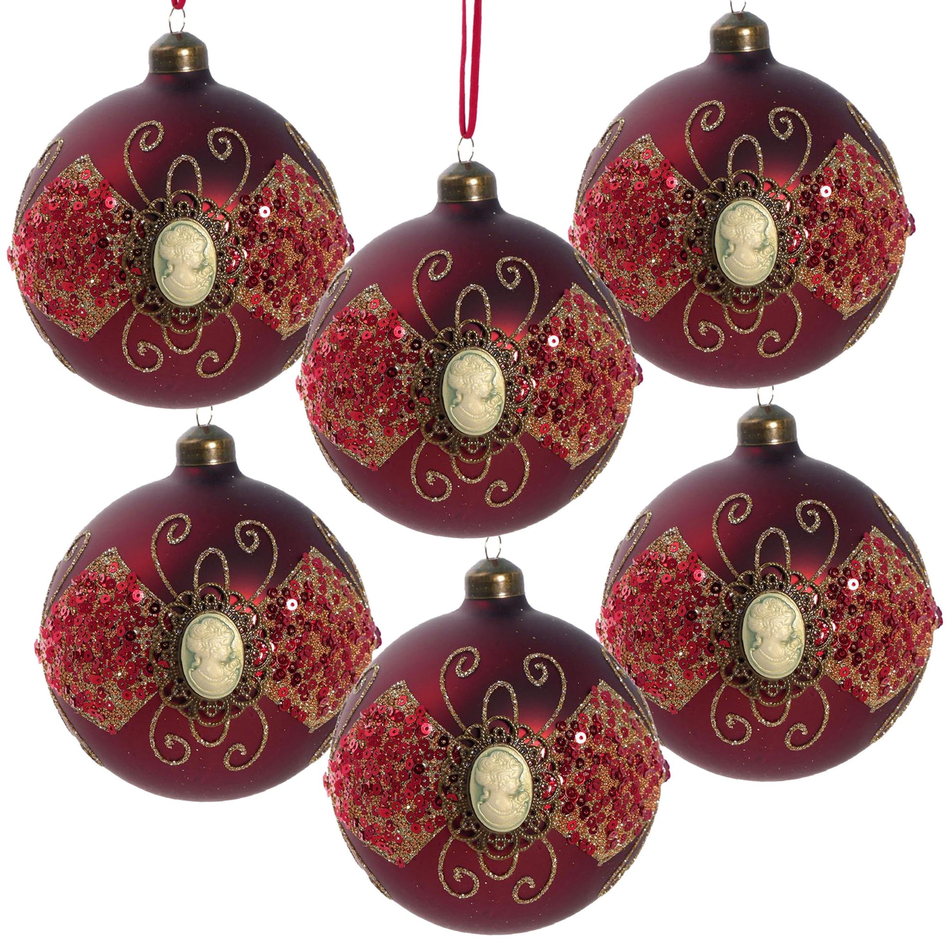 Decorative Hanging Ball Christmas Tree Ornaments For Holiday Decorations (Set of 6)