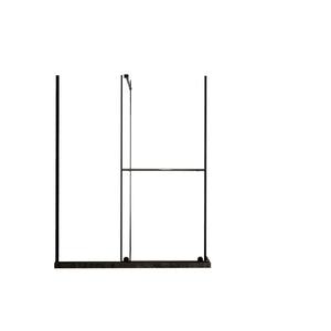 Glass Shower Door, Shower Sliding Door Walk In Shower Screen Dual Usage, 1 / 4" Thick Glass Panel With Stainless Steel Handle, Supporting Bar - Black