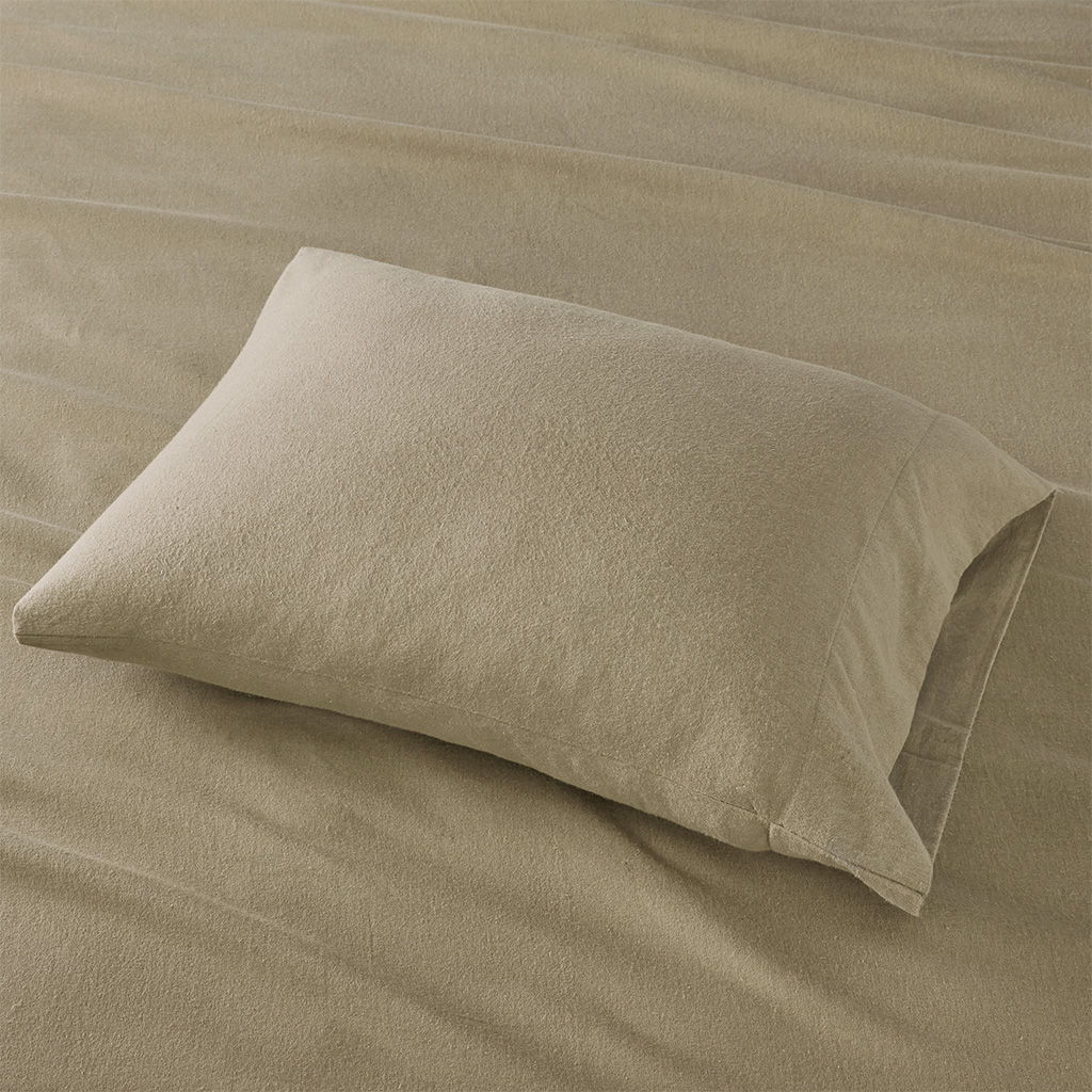 Cozy Flannel - King Sheet Set - Tan Solid