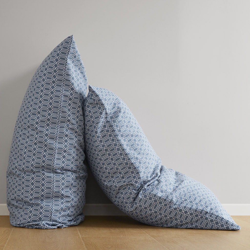 Cotton 144TC - Twin Long Printed Sheets - Diamond Blue