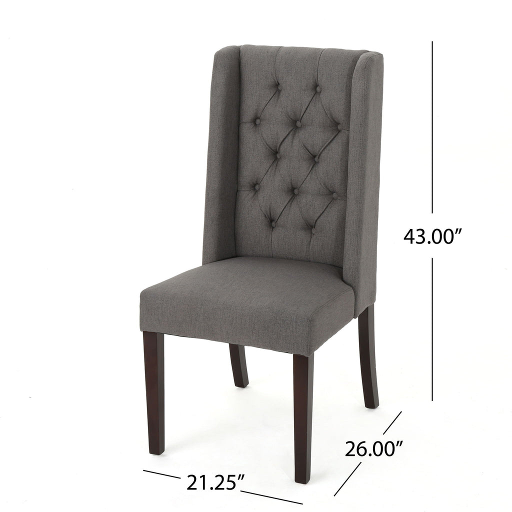 Sophisticated Tufted Dining Chair With High Back Design