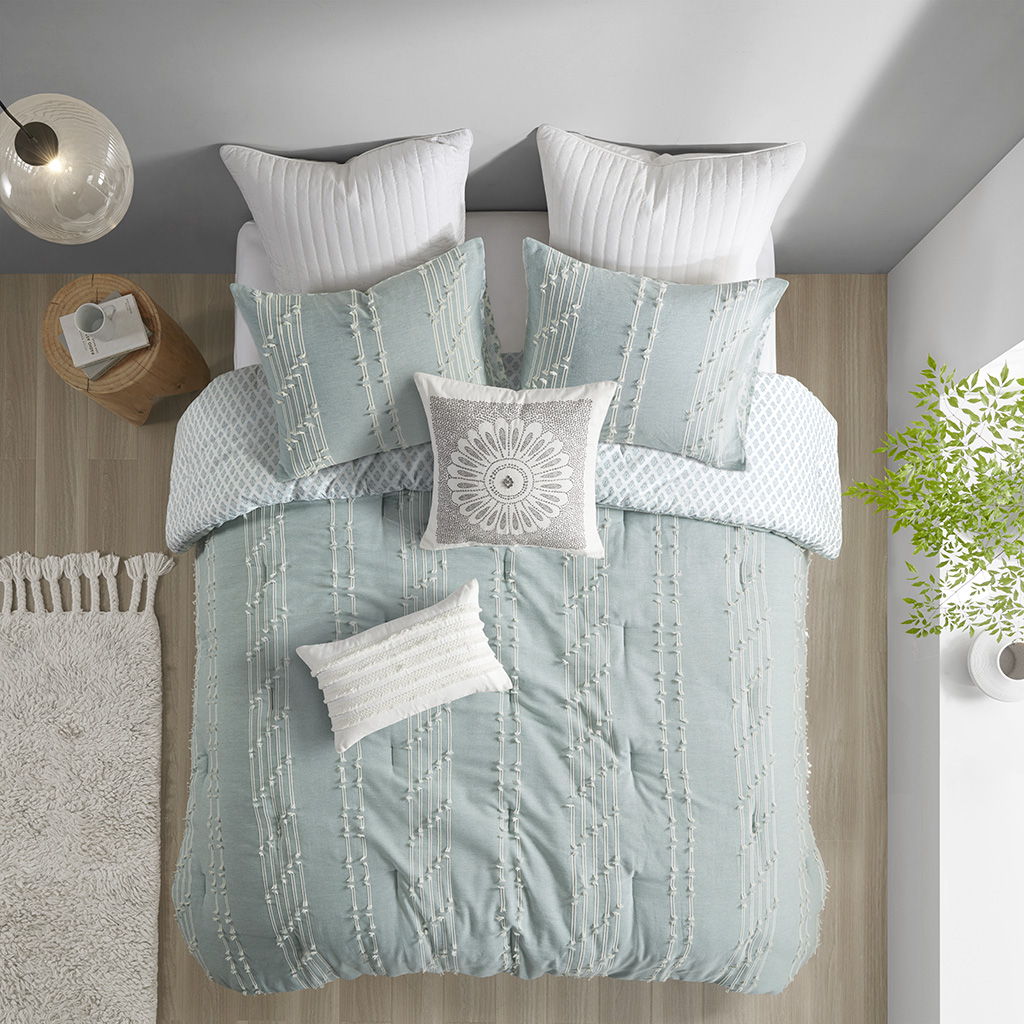 Kara - King 3 Piece Comforter Set - Aqua