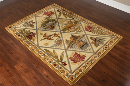 Woodland - GC_RST5202 Cream 5' x 7' Lodge Area Rug