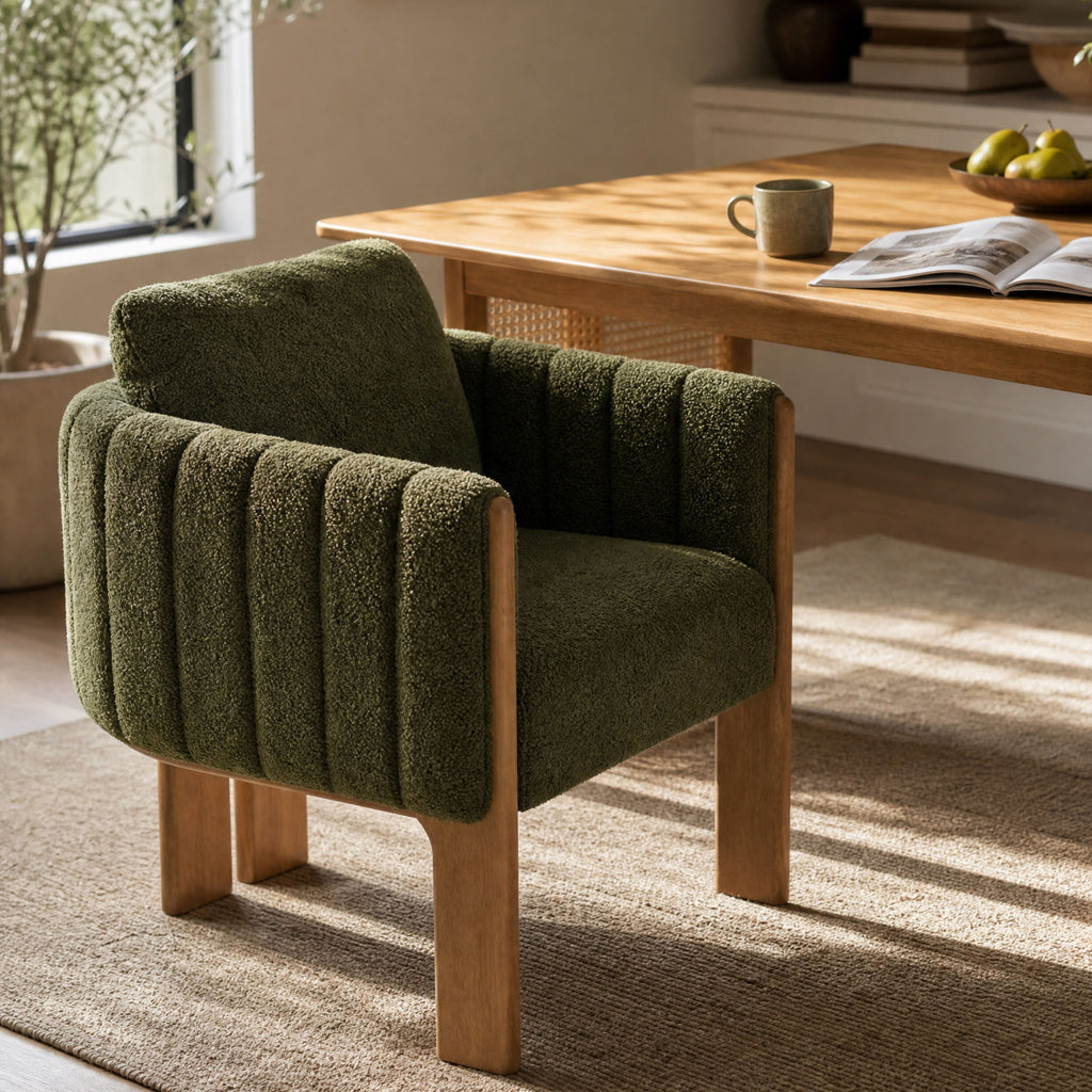 Upholstered Dining Chair With Vertical Channel Tufting
