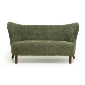 Nordic Chair Laid Back Loveseats With Curved Backres, No Armrests