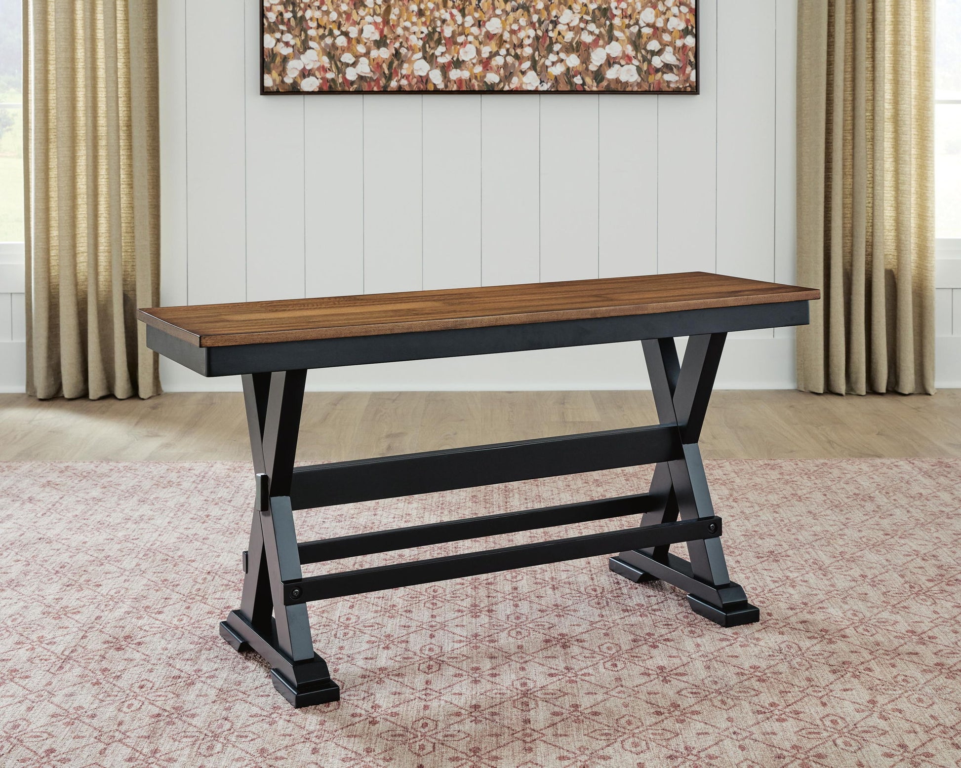 Wildenauer - Large Counter Dining Room Bench - Brown / Black