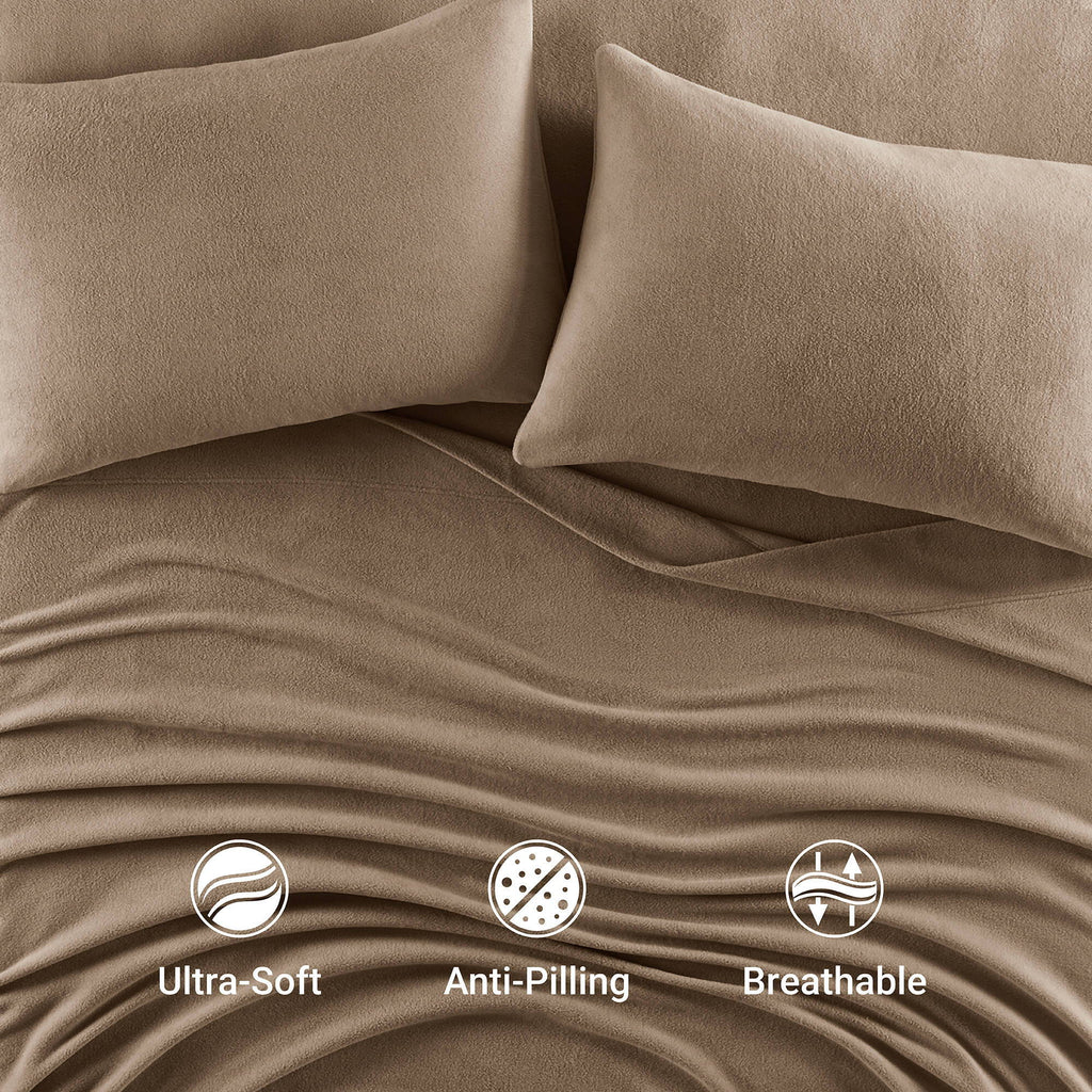 Micro Fleece - King Sheet Set - Brown