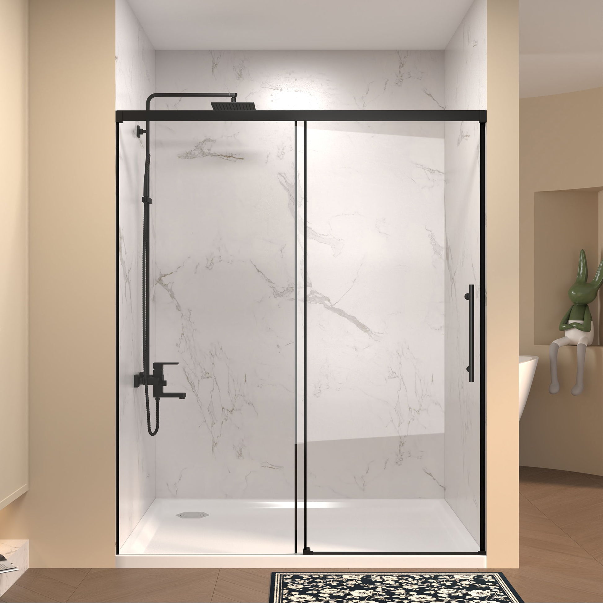 Frameless Single Sliding Shower Door