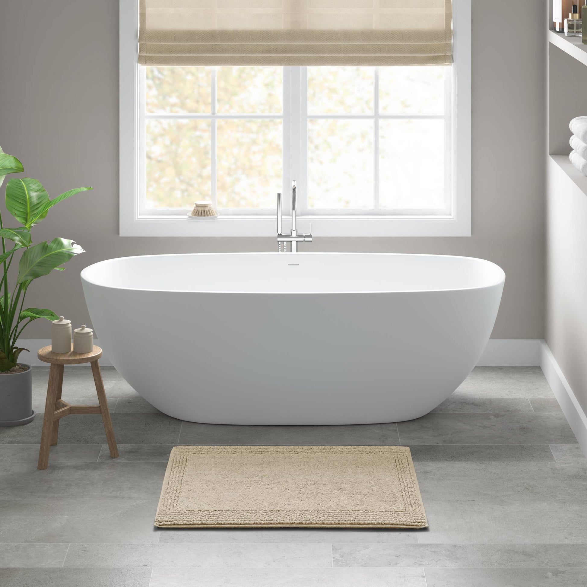 Splendor - 20" x 30" Tufted Reversible Bath Rug - Natural