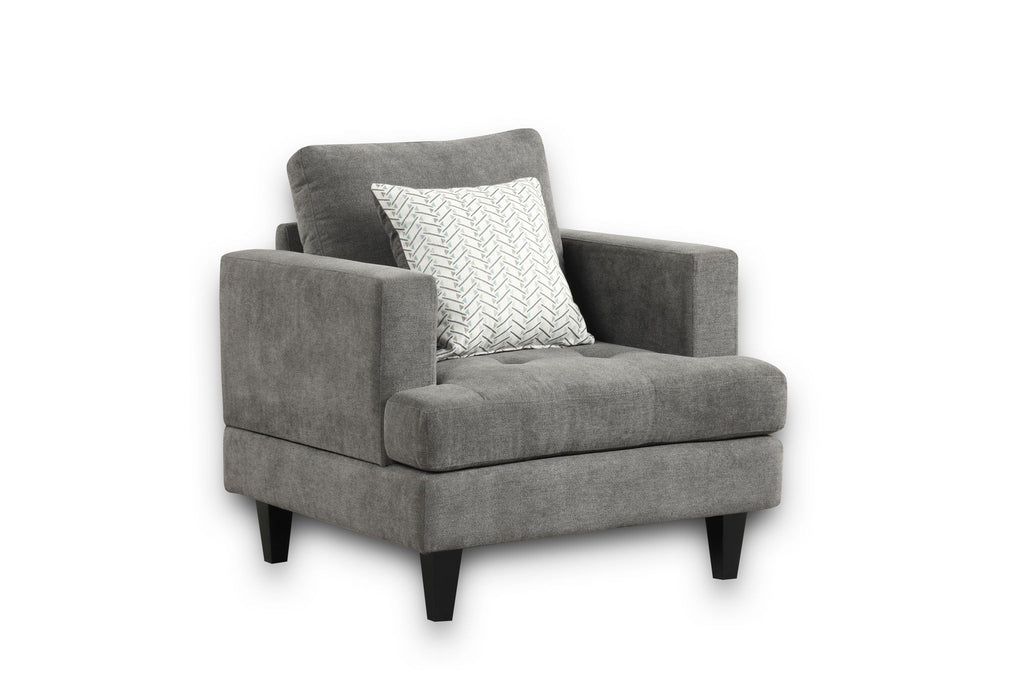 Callaway - Chair With Throw Pillow - Gray