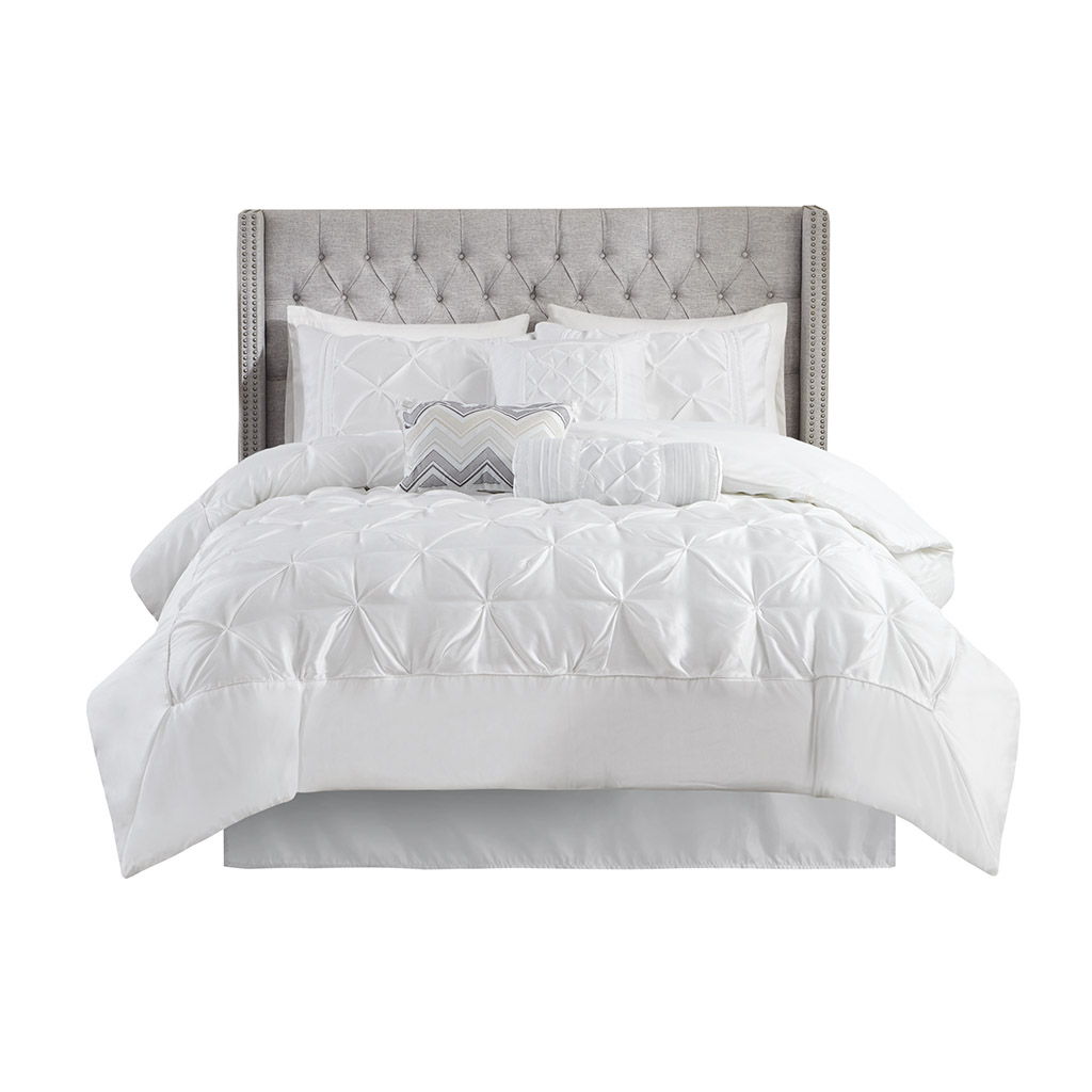 Laurel - King 7 Piece Tufted Comforter Set - White