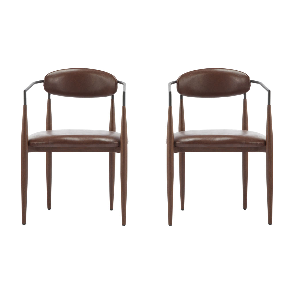 Modern Luxe Dining Arm Chair Set With Upholstery