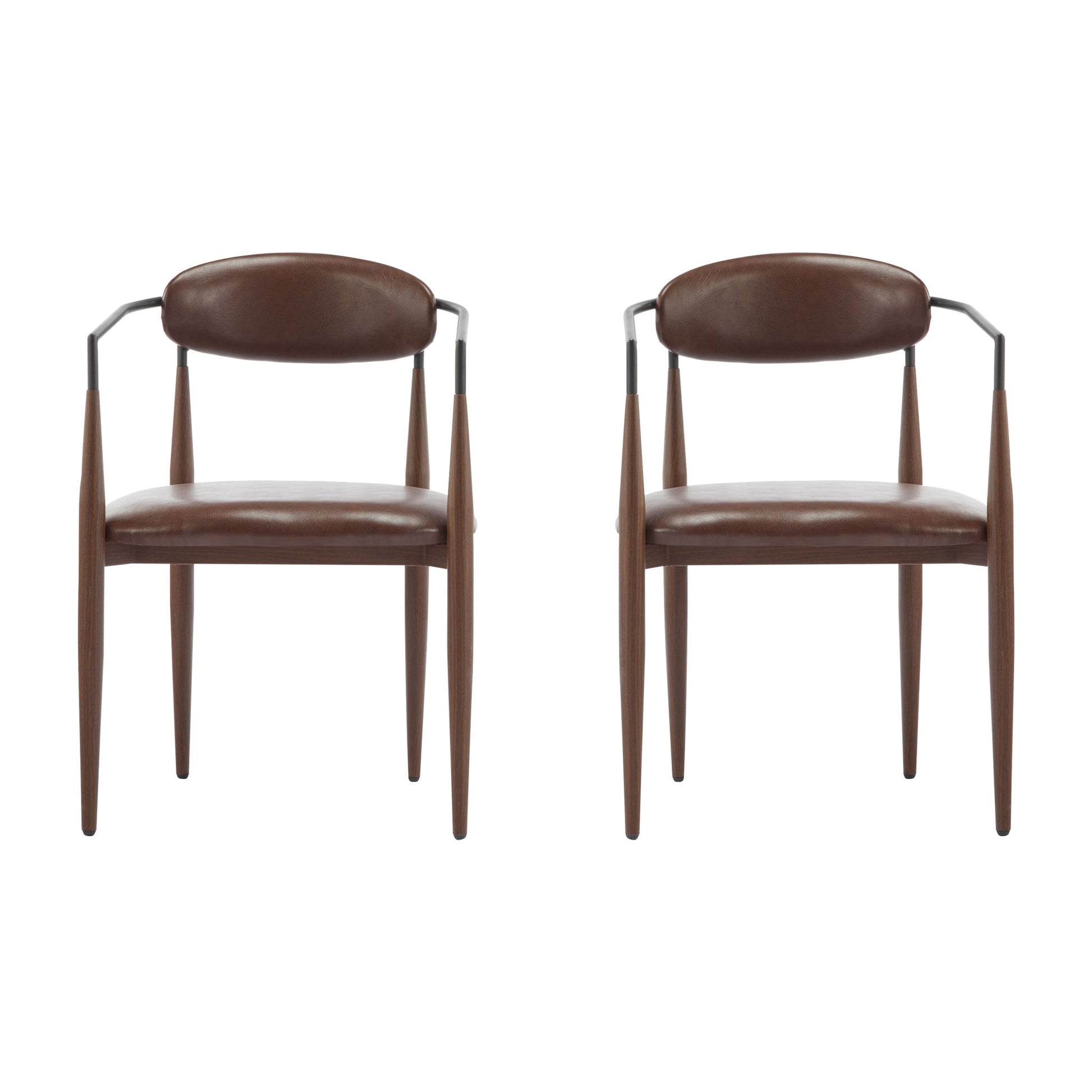 Modern Luxe Dining Arm Chair Set With Upholstery