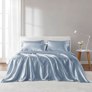 Satin - 6 Piece Queen Luxury Sheet Set - Blue