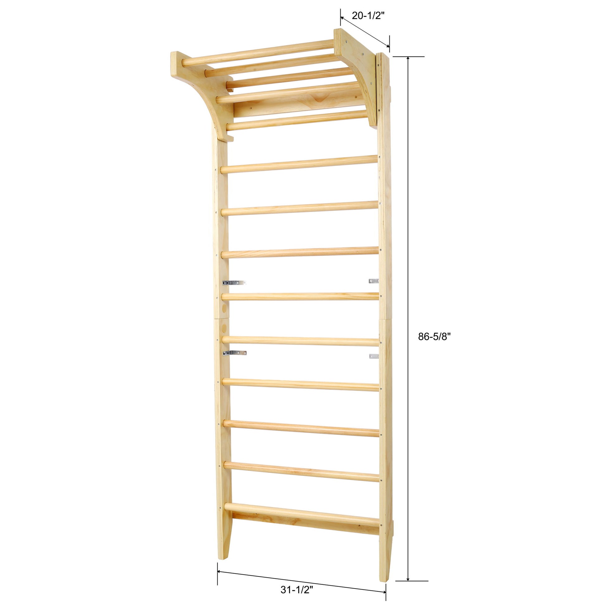 Swedish Ladder, Stall Bars Set For Physical Therapy & Gymnastics - Natural