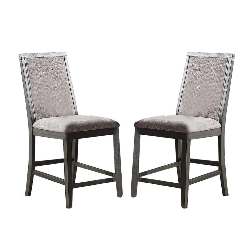 Upholstered Dining Chairs Counter Height (Set of 2) - Gray