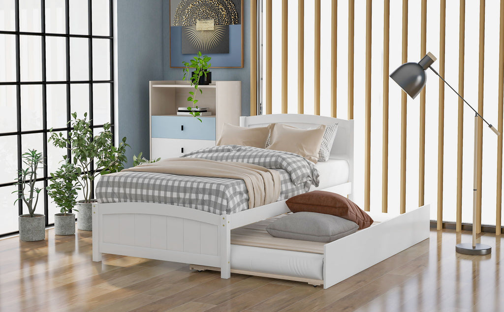 Platform Bed & Headboard, Footboard And Wood Slat Support