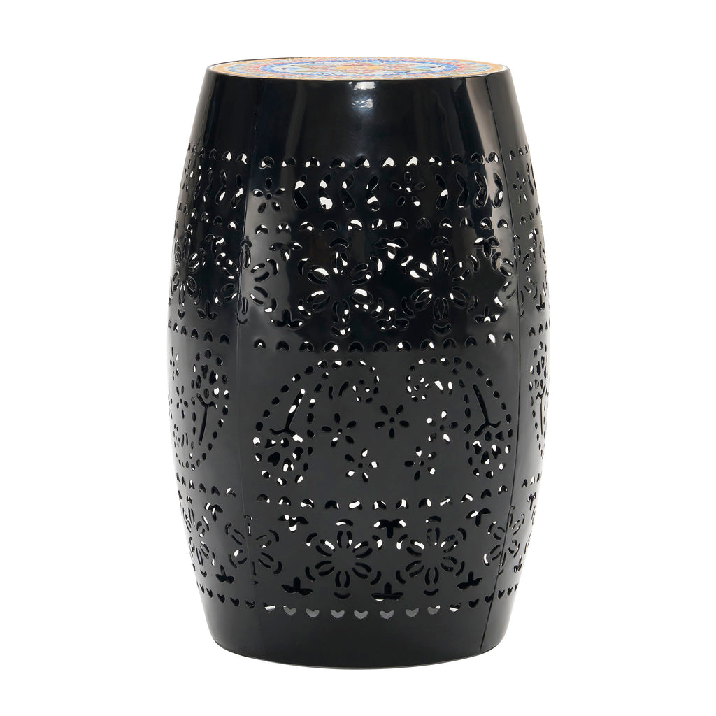 Ruby - Boho Mosaic Side Table With Ceramic Tile Top