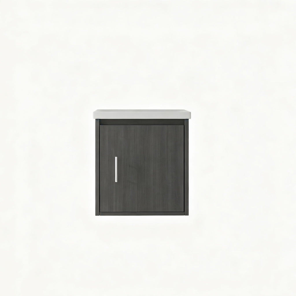 Floating Bathroom Vanity Combo, Wall Mounted Cabinet With Sink & Soft Close Doors For Small Bathrooms