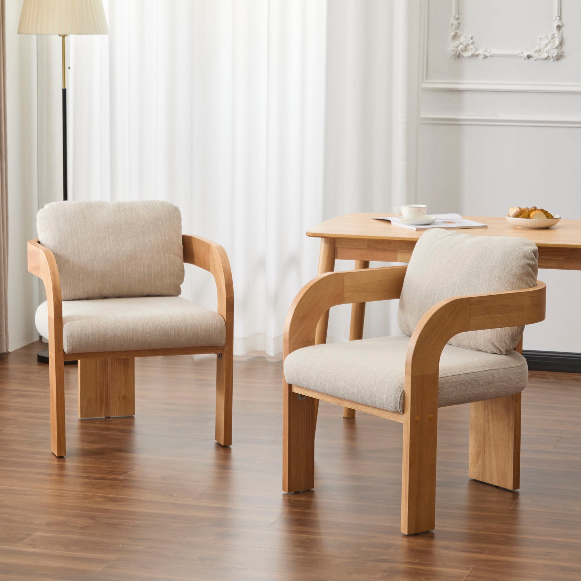 2 Pack Dining Chairs With Pillow Back