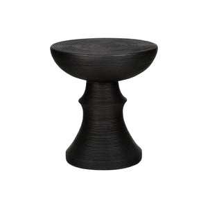 Round Accent Table, Indoor Outdoor - Black