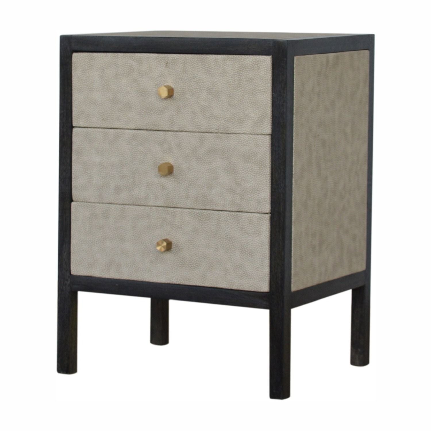 Nightstand, 3 Drawer - Black