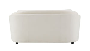 Mariko - Linen Loveseat With 2 Toss Pillows - Beige