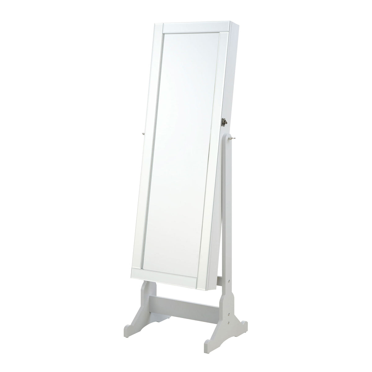 Rosalba - Jewelry Cheval Mirror With Tilting Full Length Mirror And Hidden Storage - Light Gray