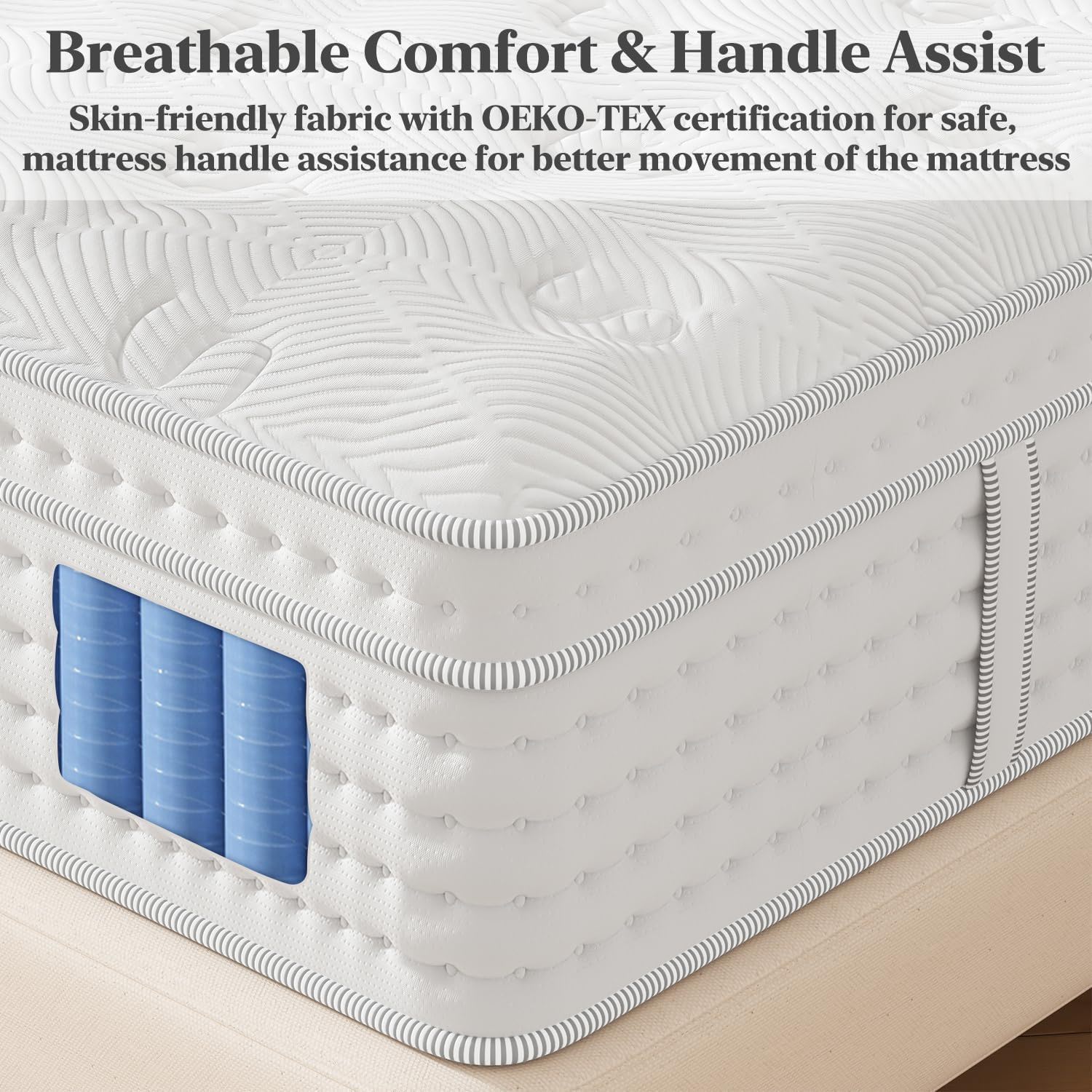 Snooze Mattress Company Atlas - 14" Euro Top Firm Hybrid Mattress With Independently Encased Coils & Gel Memory Foam