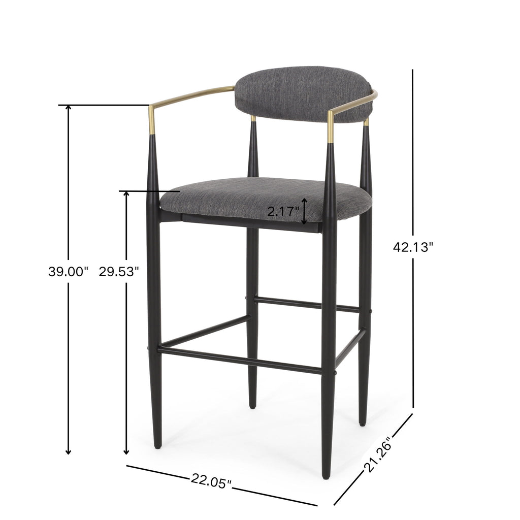Modern Bar Stools With Armrests (Set of 2)