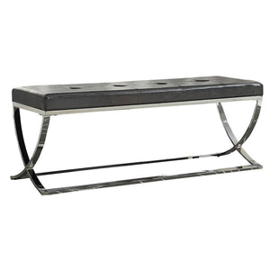Curve Leg Bench With Upholstery - Black