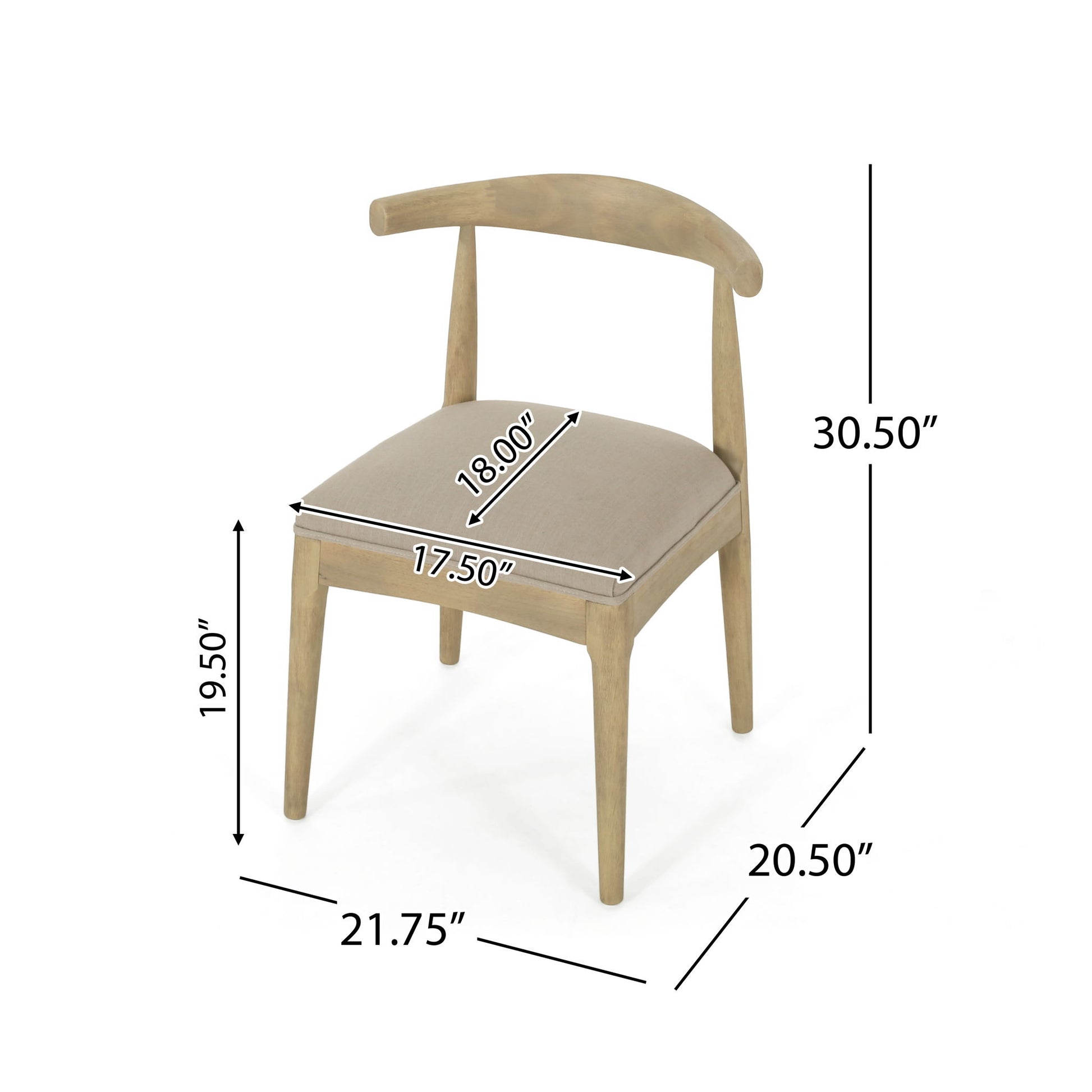 Mid Century Modern Dining Chair Set With Upholstered Seating