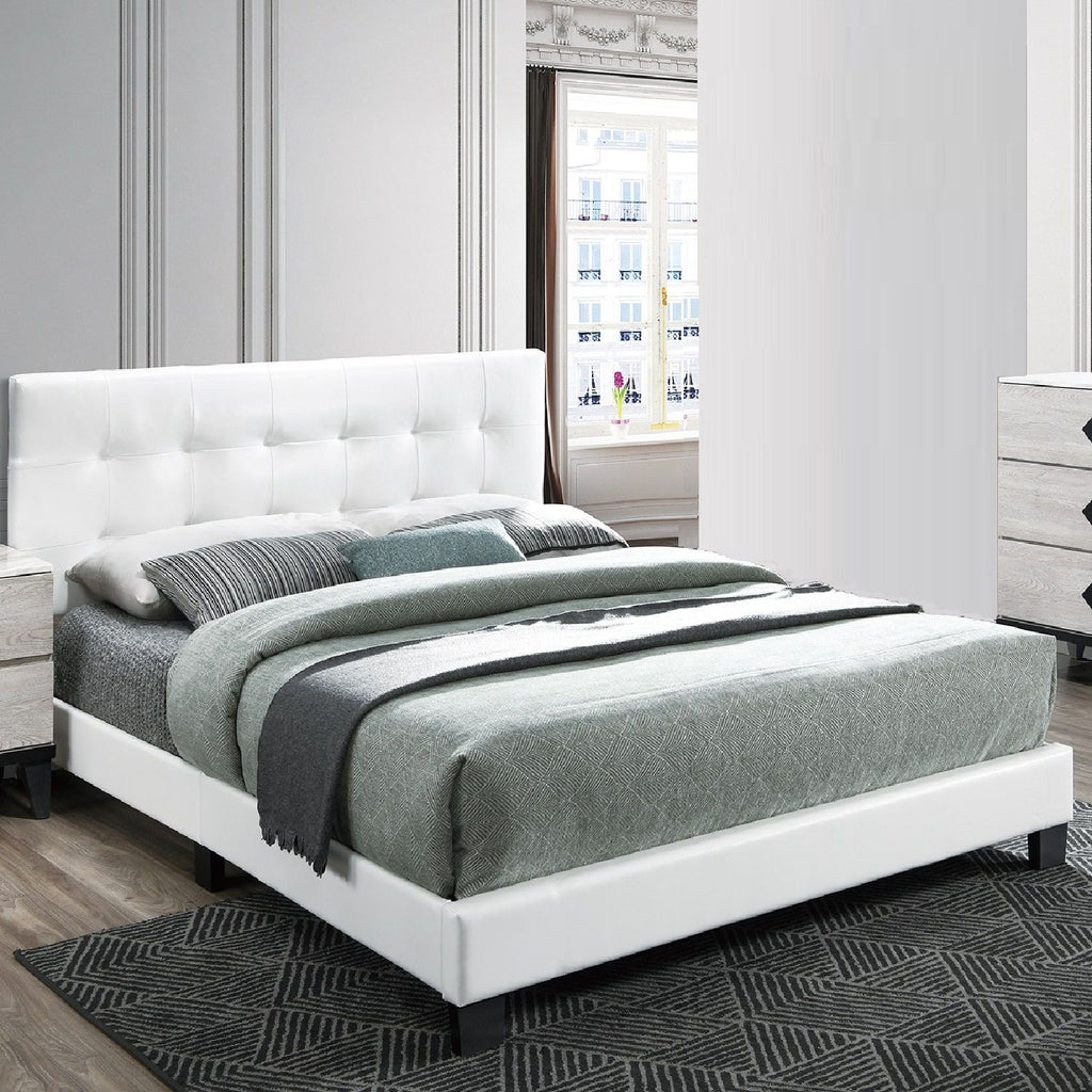 Contemporary Style Bed, Rectangle Headboard