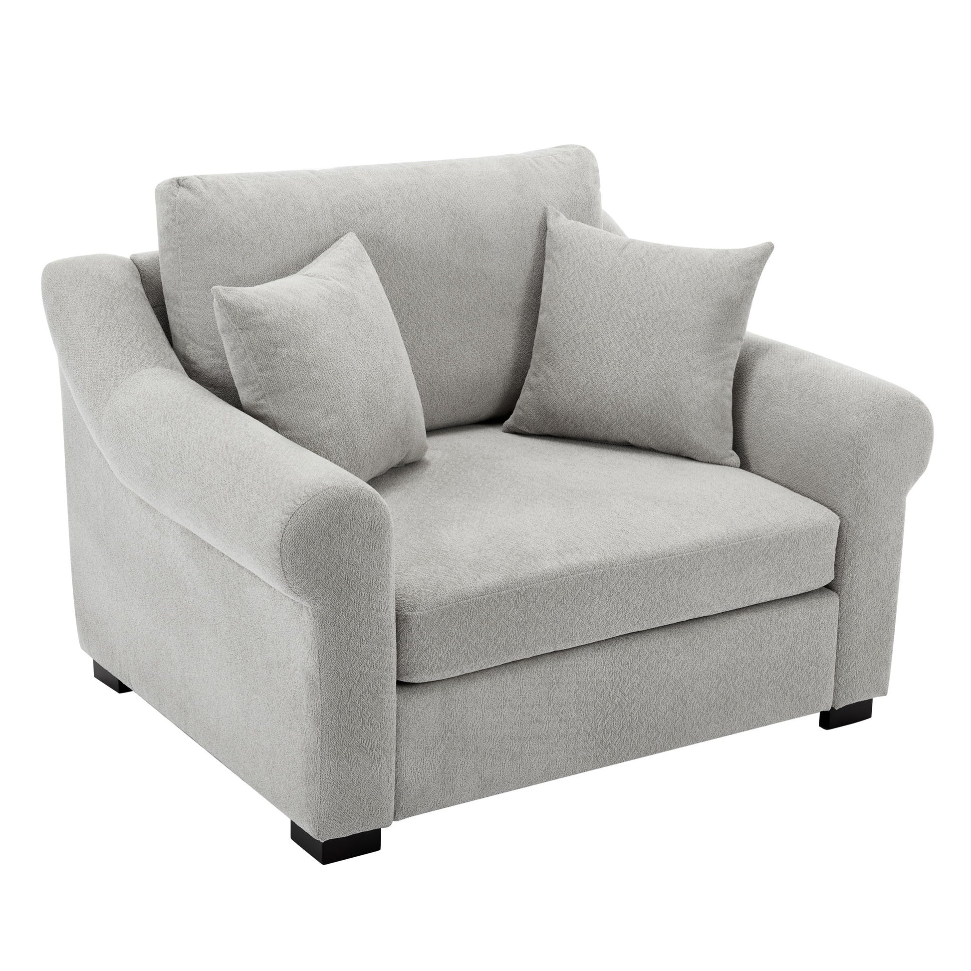 Modern Chenille Oversized Armchair, Chair And A Half, Single Sofa