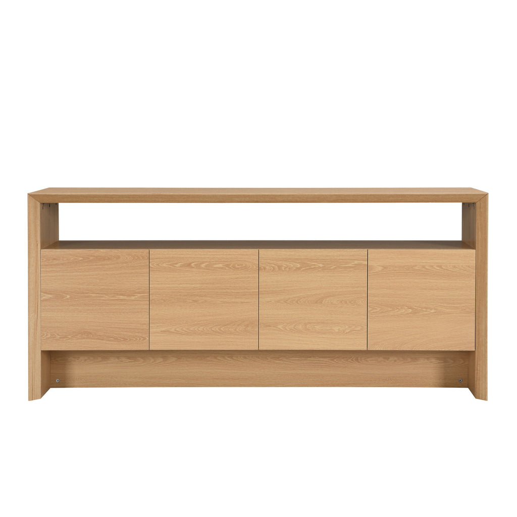 Arlo - Waterfall Sideboard Cabinet With Open Shelf And Hidden Storage