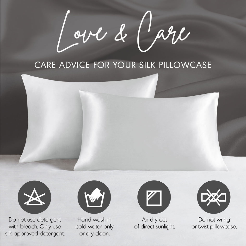 Silk - 100% Mulberry Single Queen Pillowcase - Black