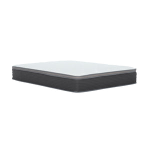 12'' Hybrid Mattress In A Box, Plush Gel Memory Foam Mattress Top With Pocket Coil Base - Gray / White - Queen