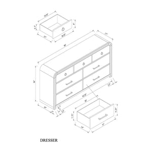 Malco - Dresser With Gold Detailing - Oak