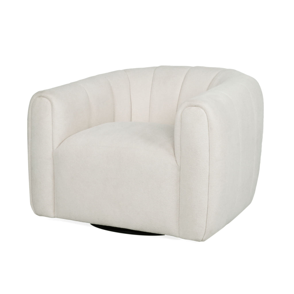 Serenizia - Upholstered Swivel Chair With Channel Tufted
